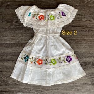 Hand Embroidered Mexican Girls Dress/ Vestido Mexicano